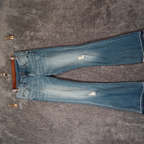 Kut From The Cloth Elena Super Flare Raw Hem Mid Rise  Long Womens 4 - Picture 3 of 12